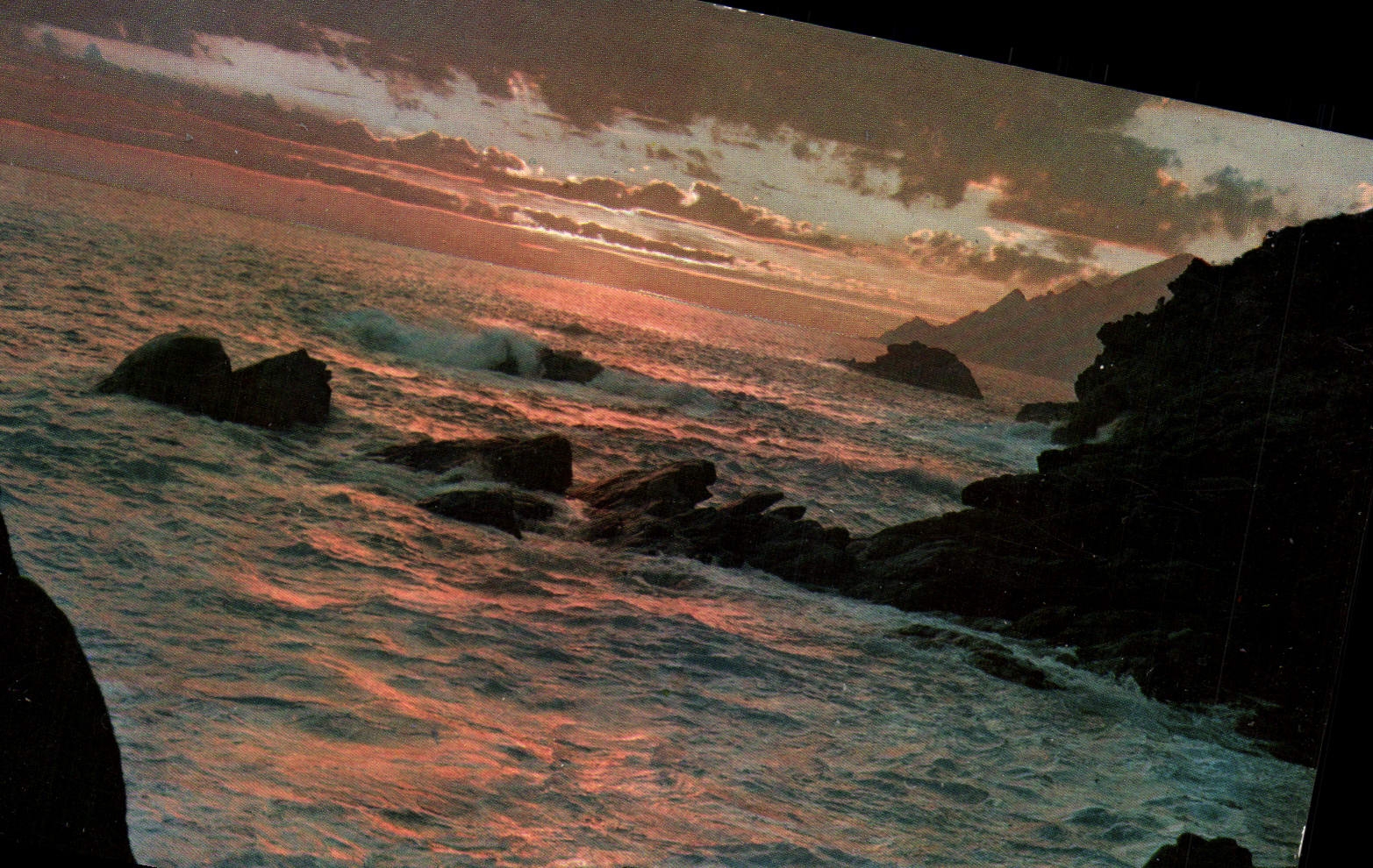 POSTAL MODERNA la puesta del sol mediterránea