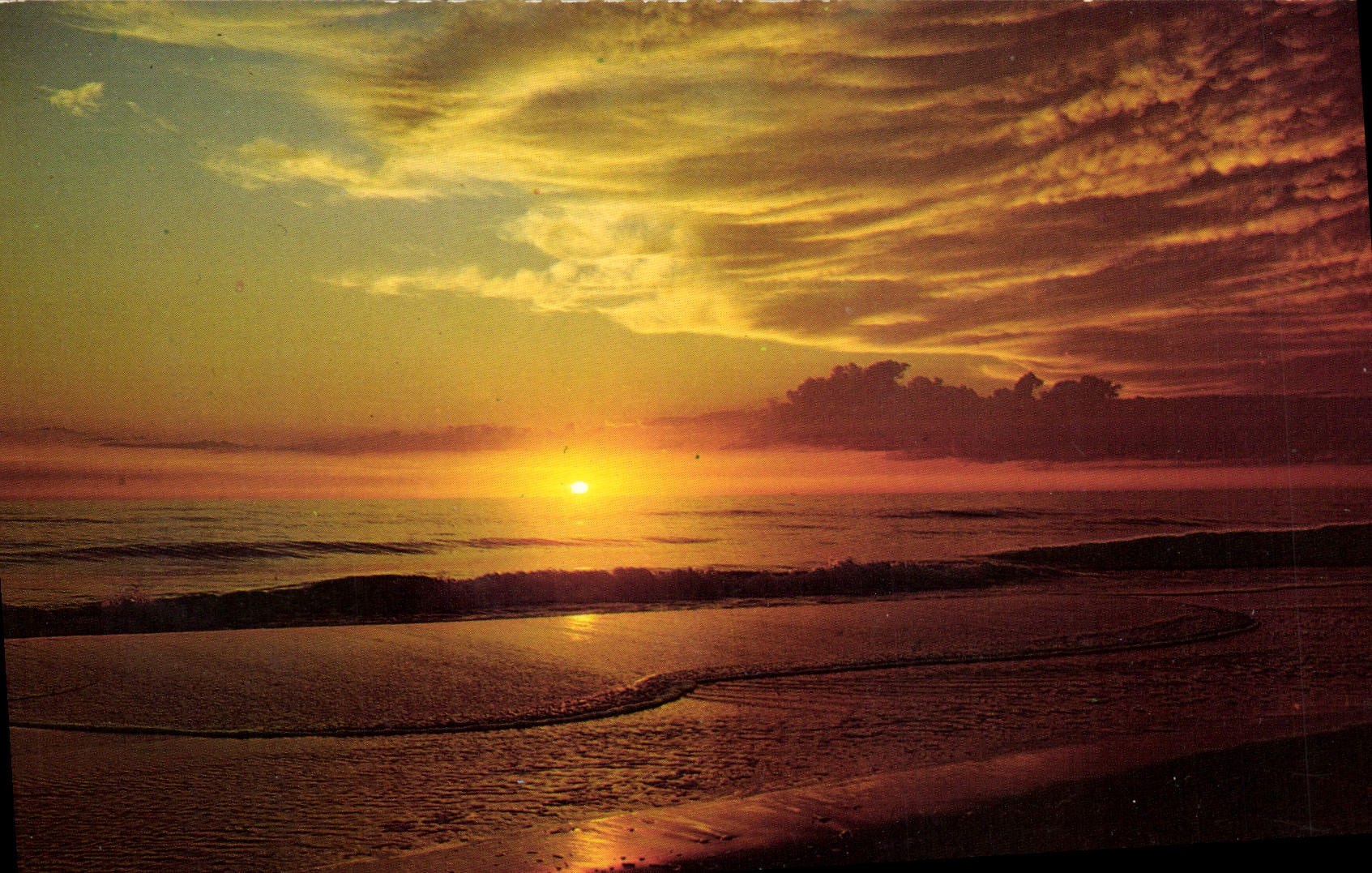 POSTAL MODERNA la puesta del sol mediterránea