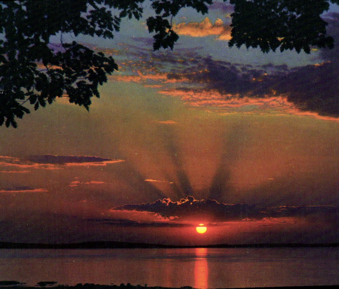 POSTAL MODERNA la puesta del sol mediterránea