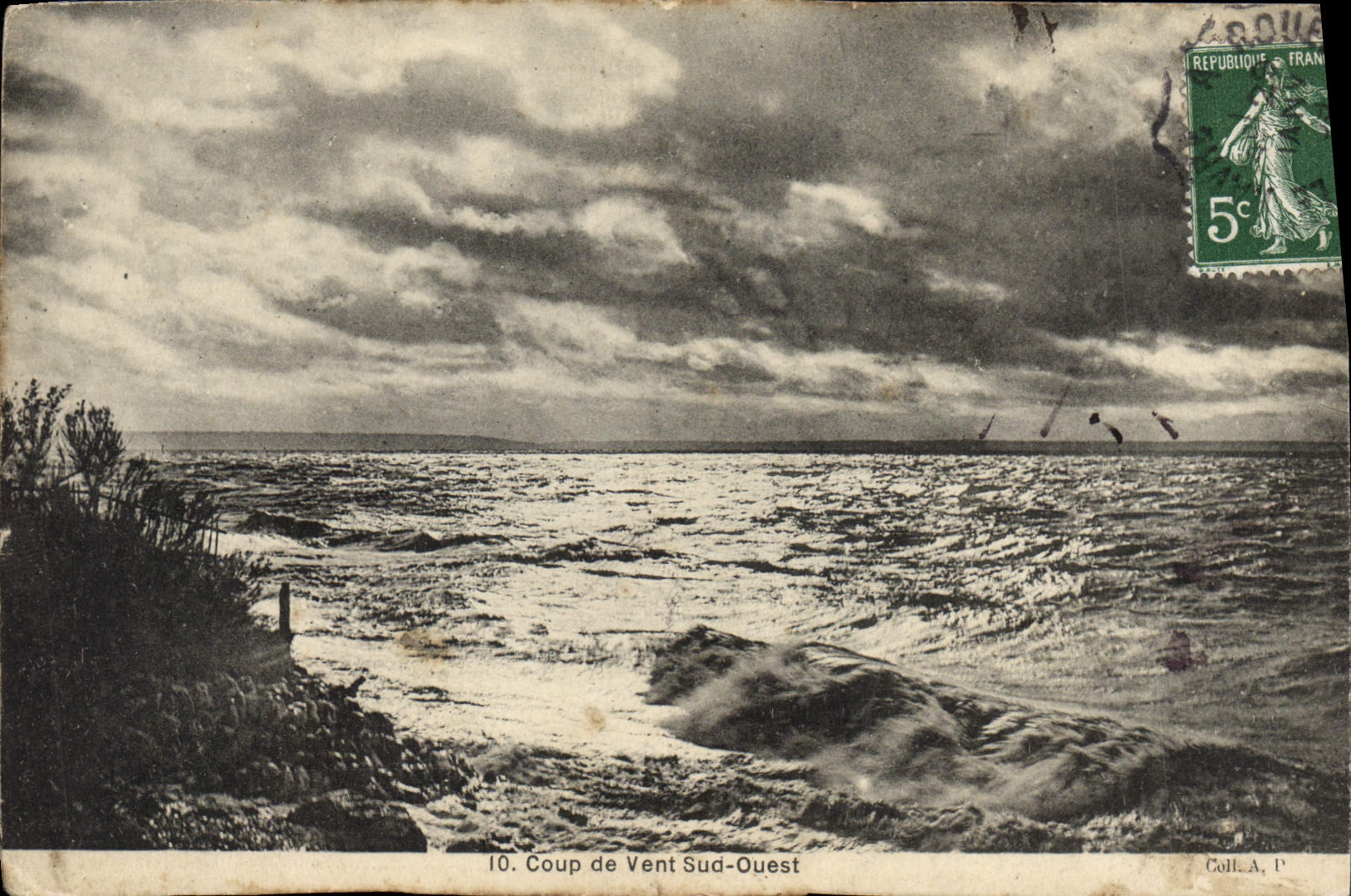 POSTAL de la VENDIMIA un vendaval fuerte meridional occidental