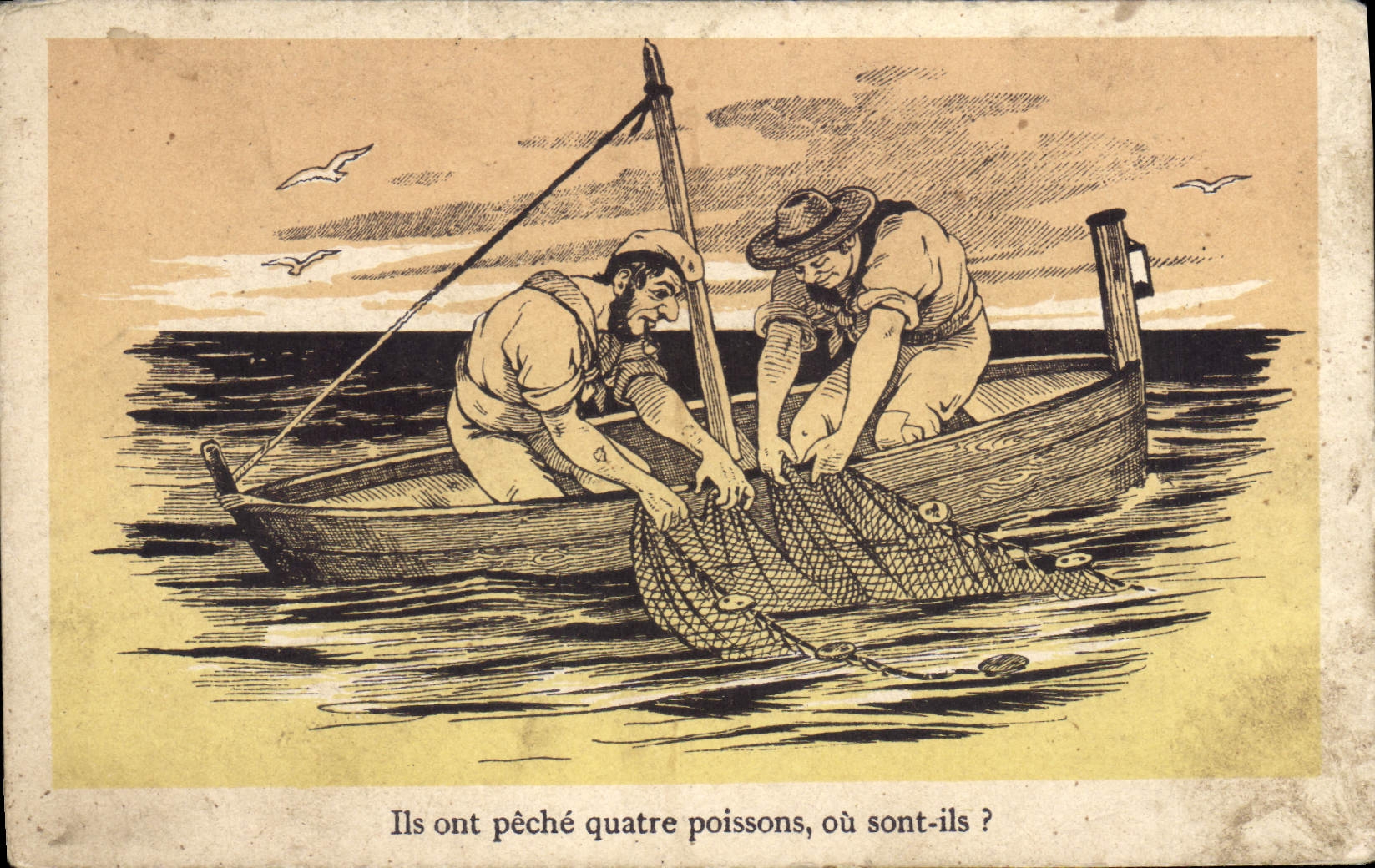 CPM Ils Ont Peche Quatre Poissons Ou sont ils ?