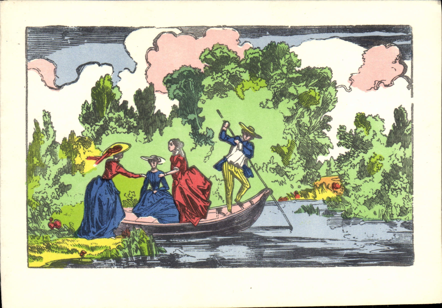 MODERN CARD the Walk In Boat Folklore