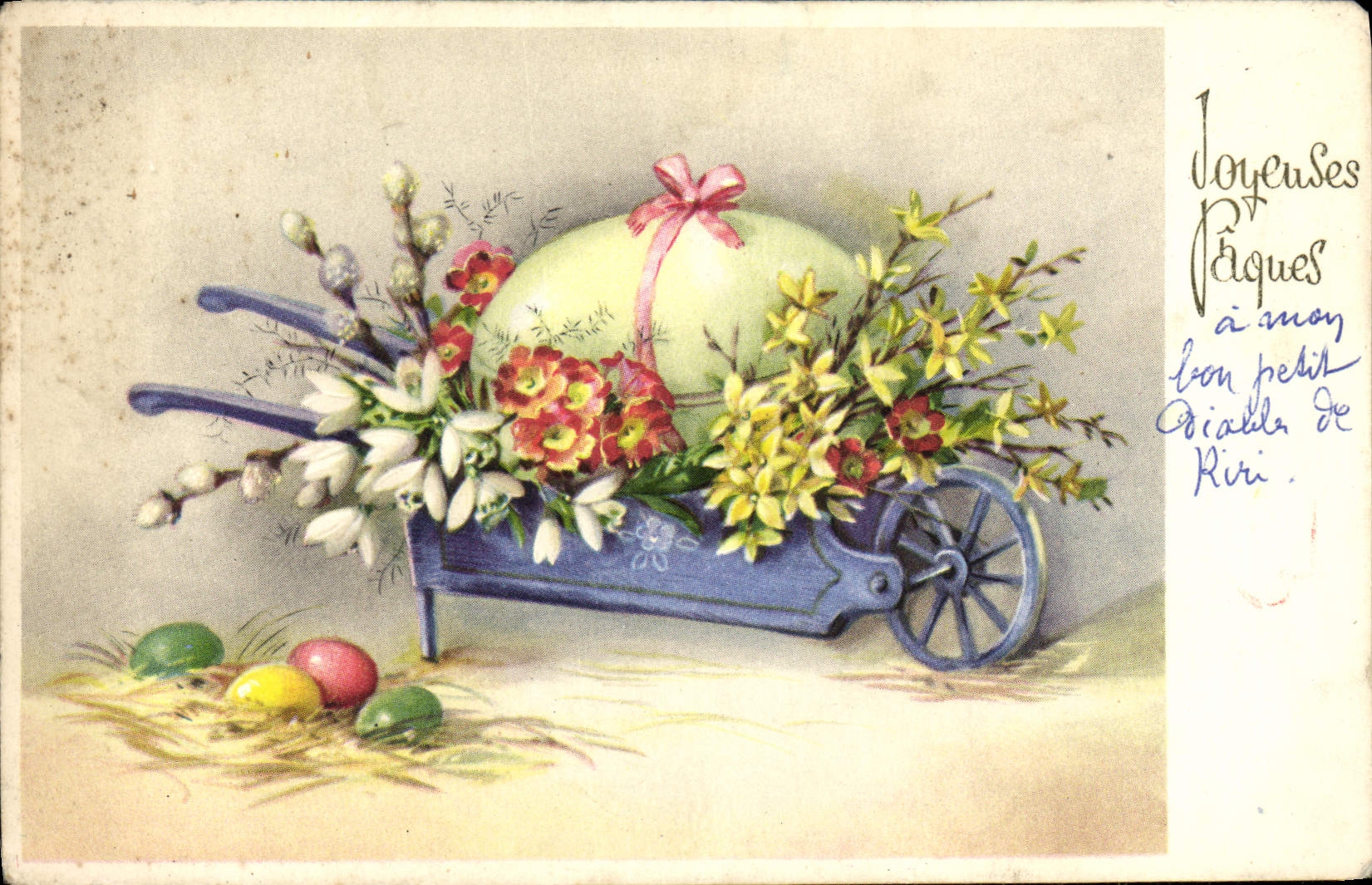 CPM Joyeuses Paques Fleurs 