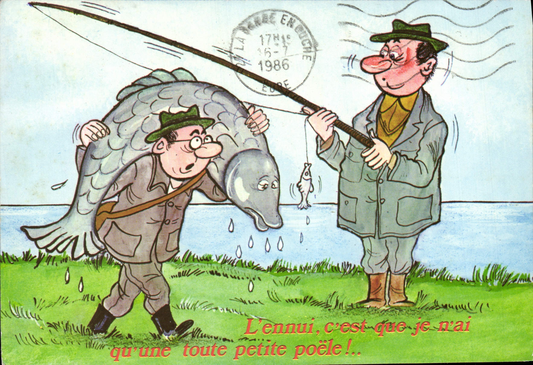 MODERN CARD the trouble cest that I have only one very small Poisson frying pan Peche