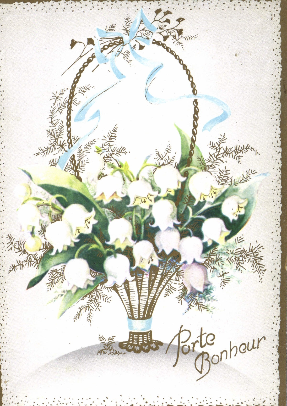 CPM Porte Bonheur Fleurs Muguet