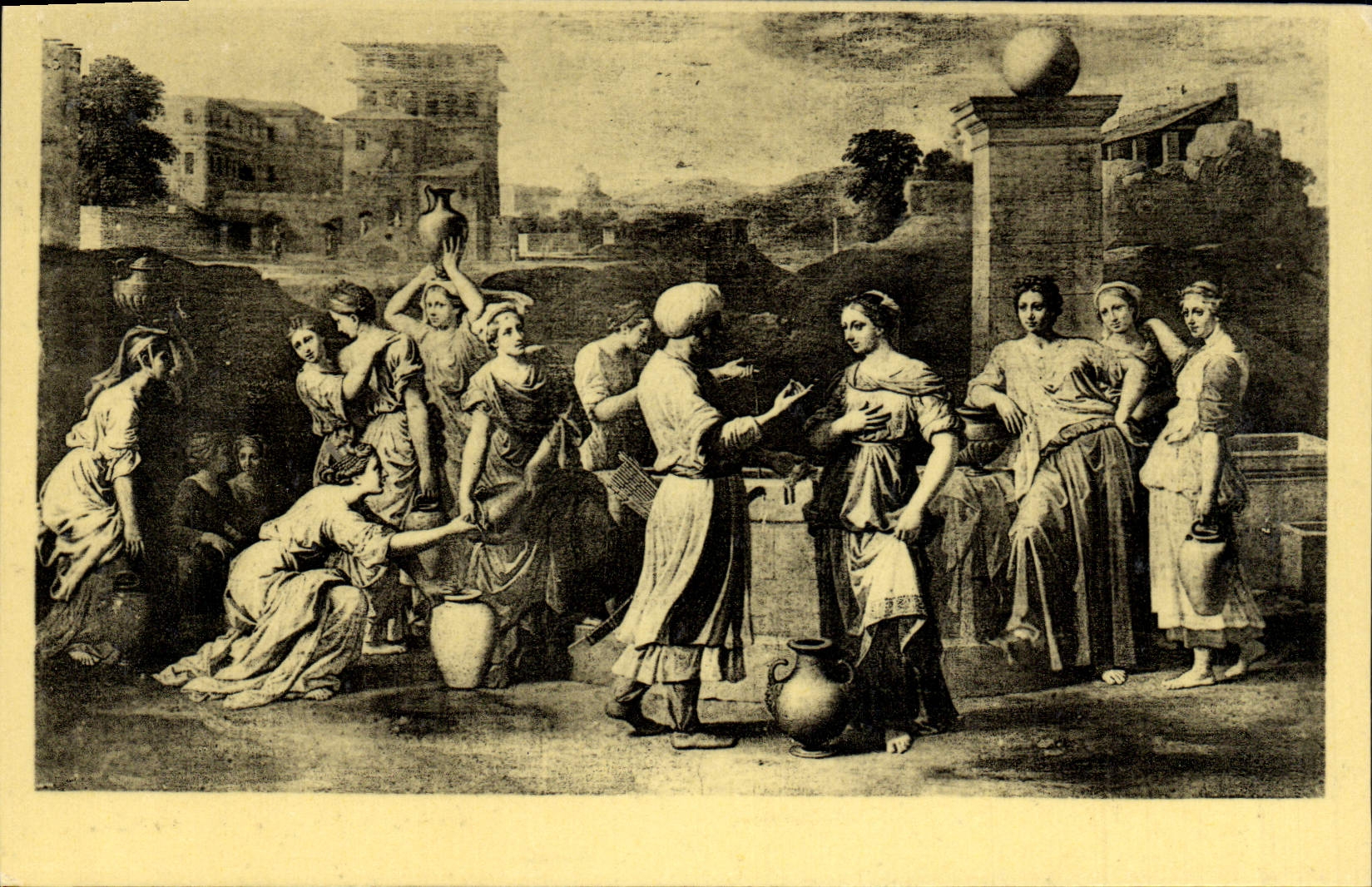 VINTAGE POSTCARD Chick Paris Museum Of the Louvre Eliezer and Rebecca