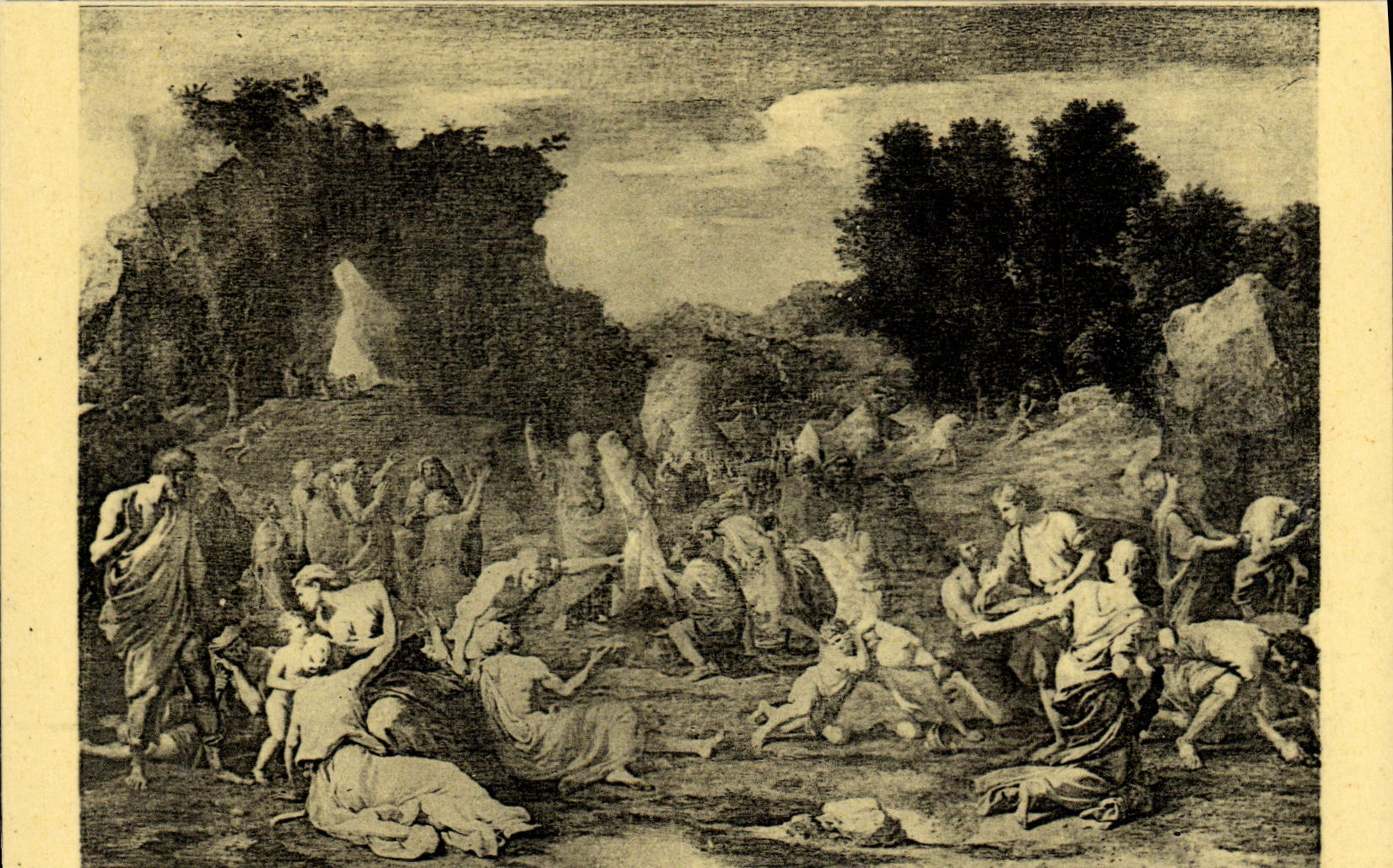 VINTAGE POSTCARD Chick Paris Museum Of the Louvre Jews collecting the basket in the desert