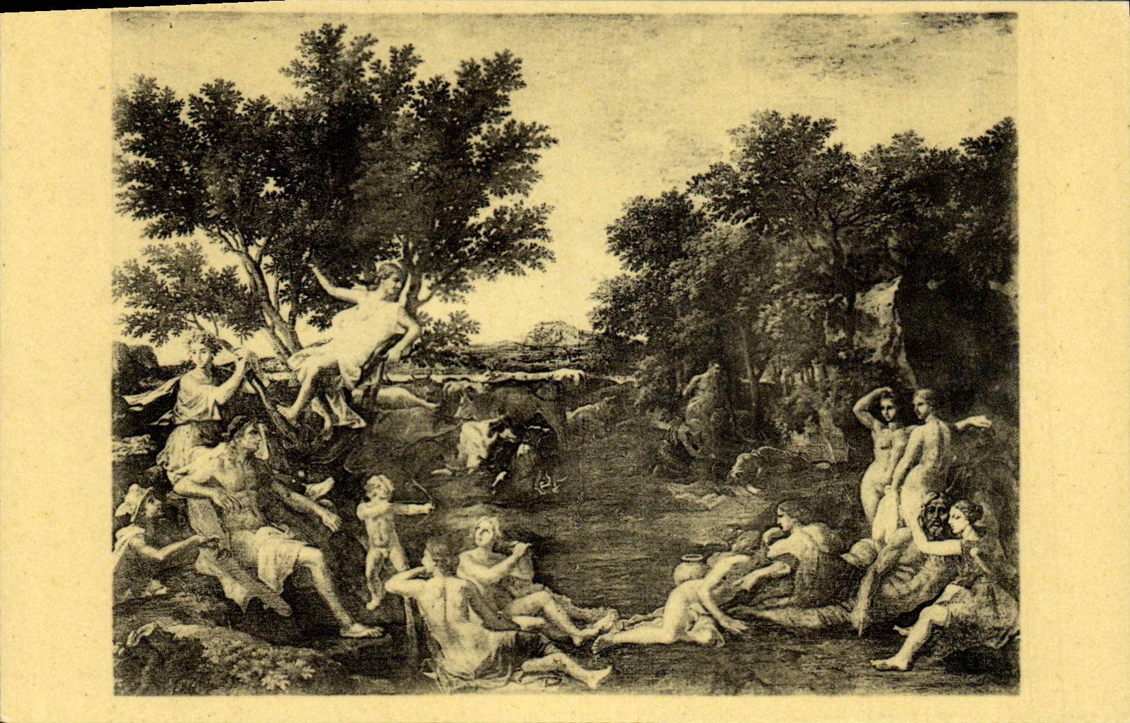 VINTAGE POSTCARD Chick Apollo And Daphne Paris Museum Of the Louvre