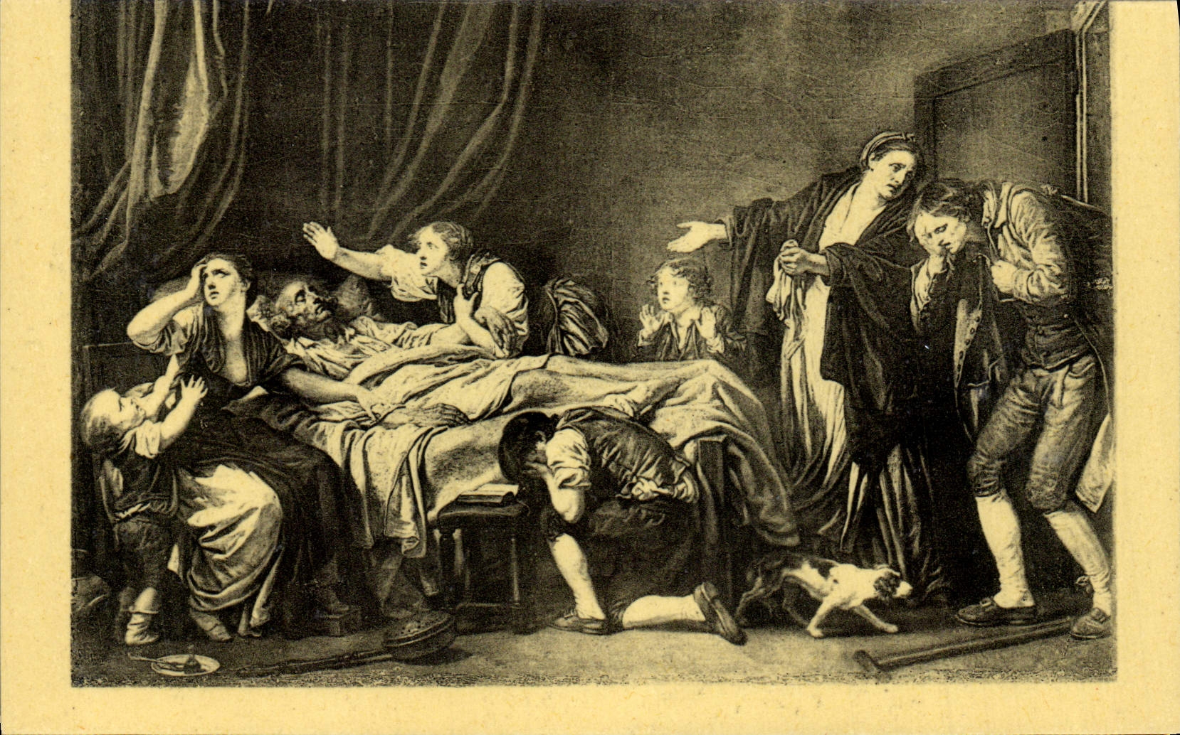 VINTAGE POSTCARD Greuze the Son Punished Paris Museum Of Louvre