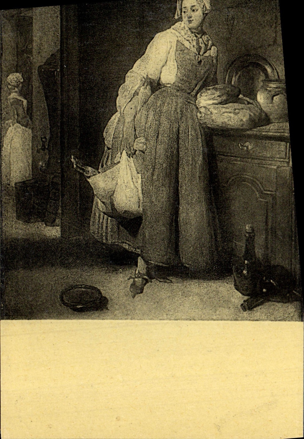 VINTAGE POSTCARD Chardin the provider Paris Museum Of Louvre