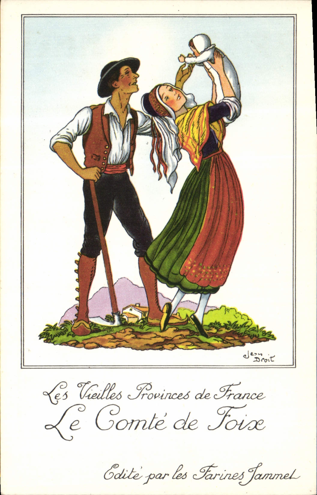 CPM Les Vieilles Provinces de France Comte de Nice Publicite Farines Jammet Folklore