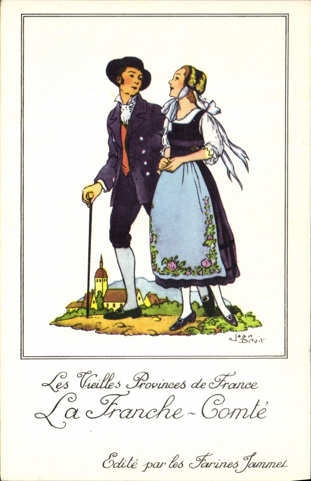 CPM Les Vieilles Provinces de France Franche Comte Publicite Farines Jammet Folklore