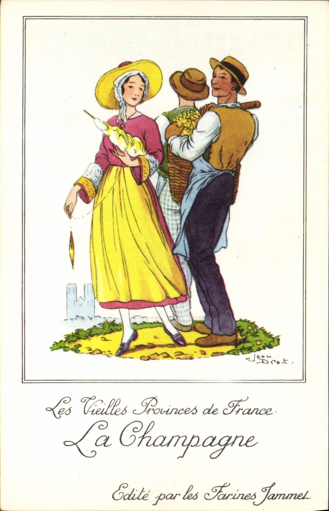 CPM Les Vieilles Provinces de France Champagne Publicite Farines Jammet Folklore