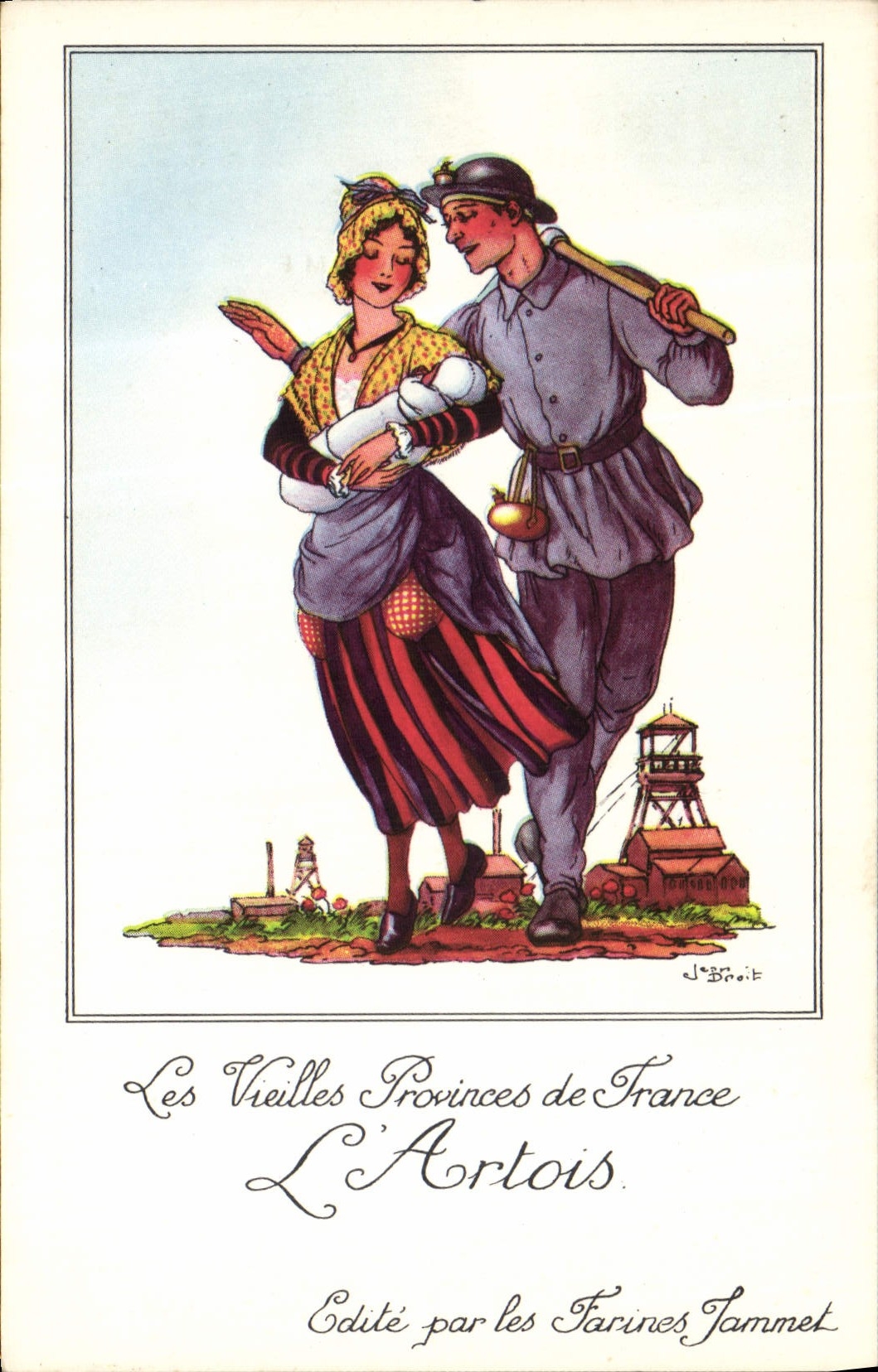 CPM Les Vieilles Provinces de France Artois Publicite Farines Jammet Folklore