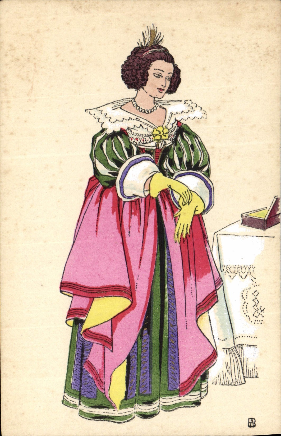 CPA Histoire Du Costume Francais Regne de Louis XIII 1625 Femme