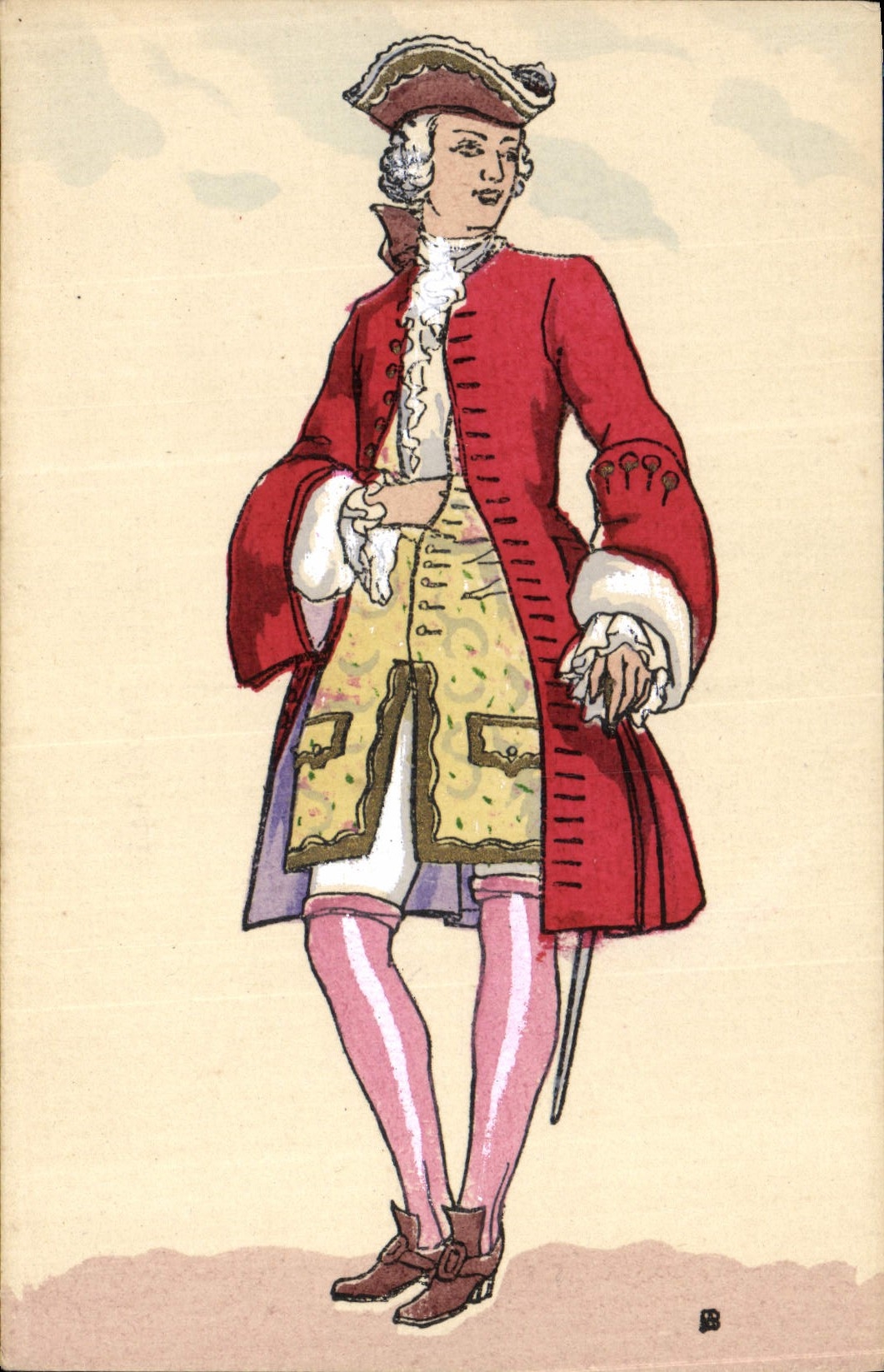 CPA Histoire Du Costume Francais Regne de louis XV 1730