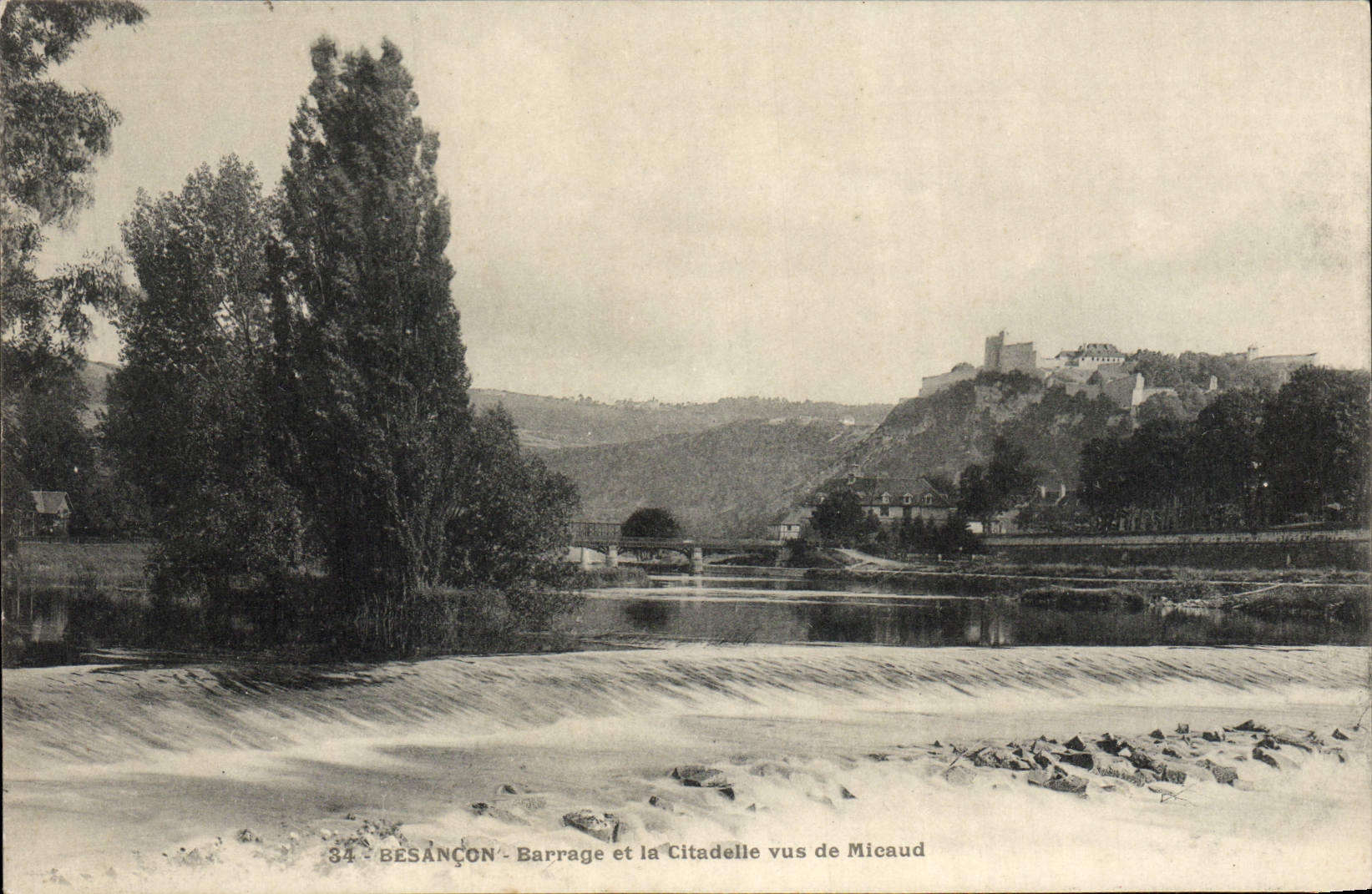 VINTAGE POSTCARD Besancon Stopping and Citadeile Seen of Micaud