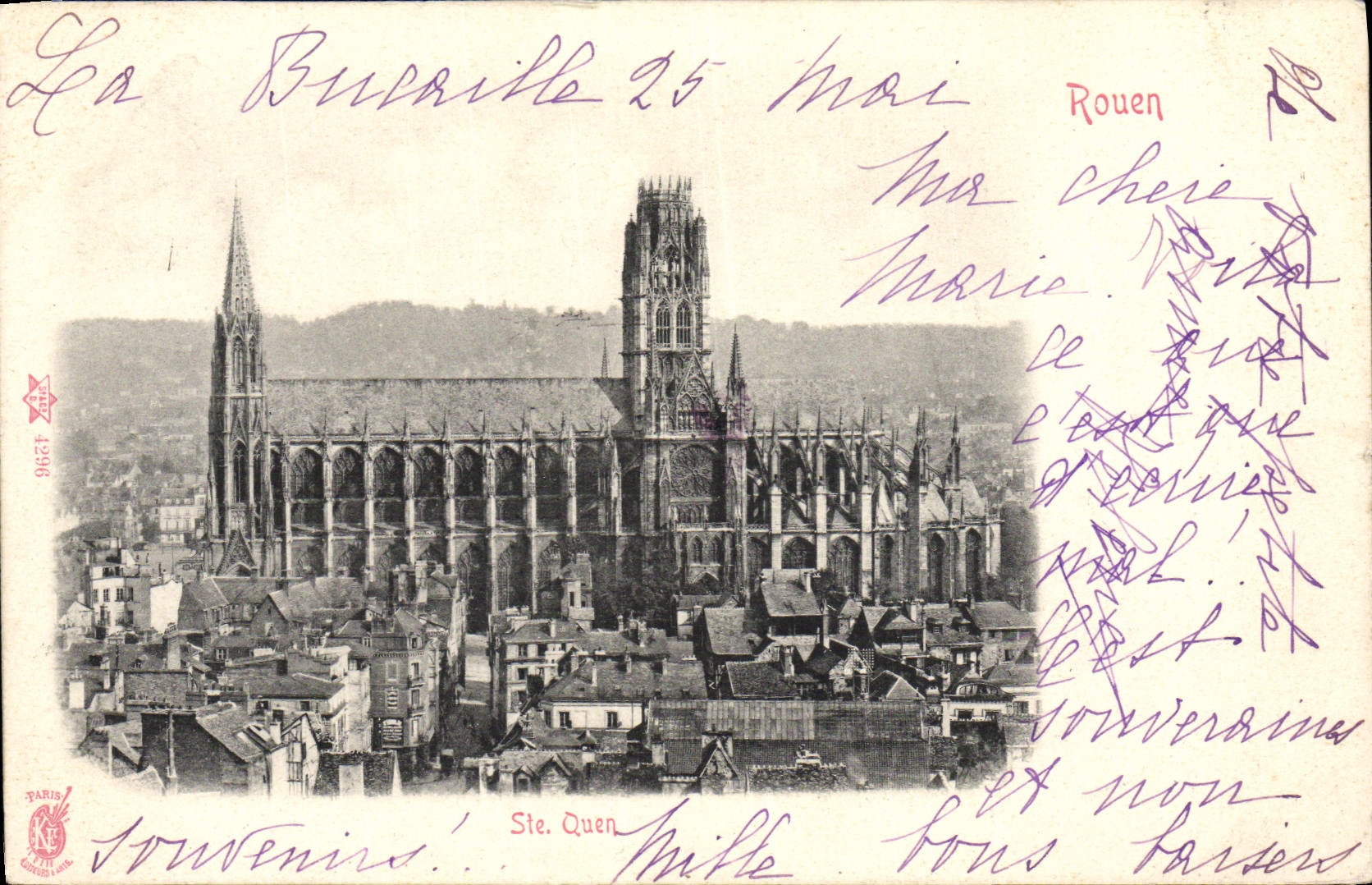 VINTAGE POSTCARD Rouen co. Ouen