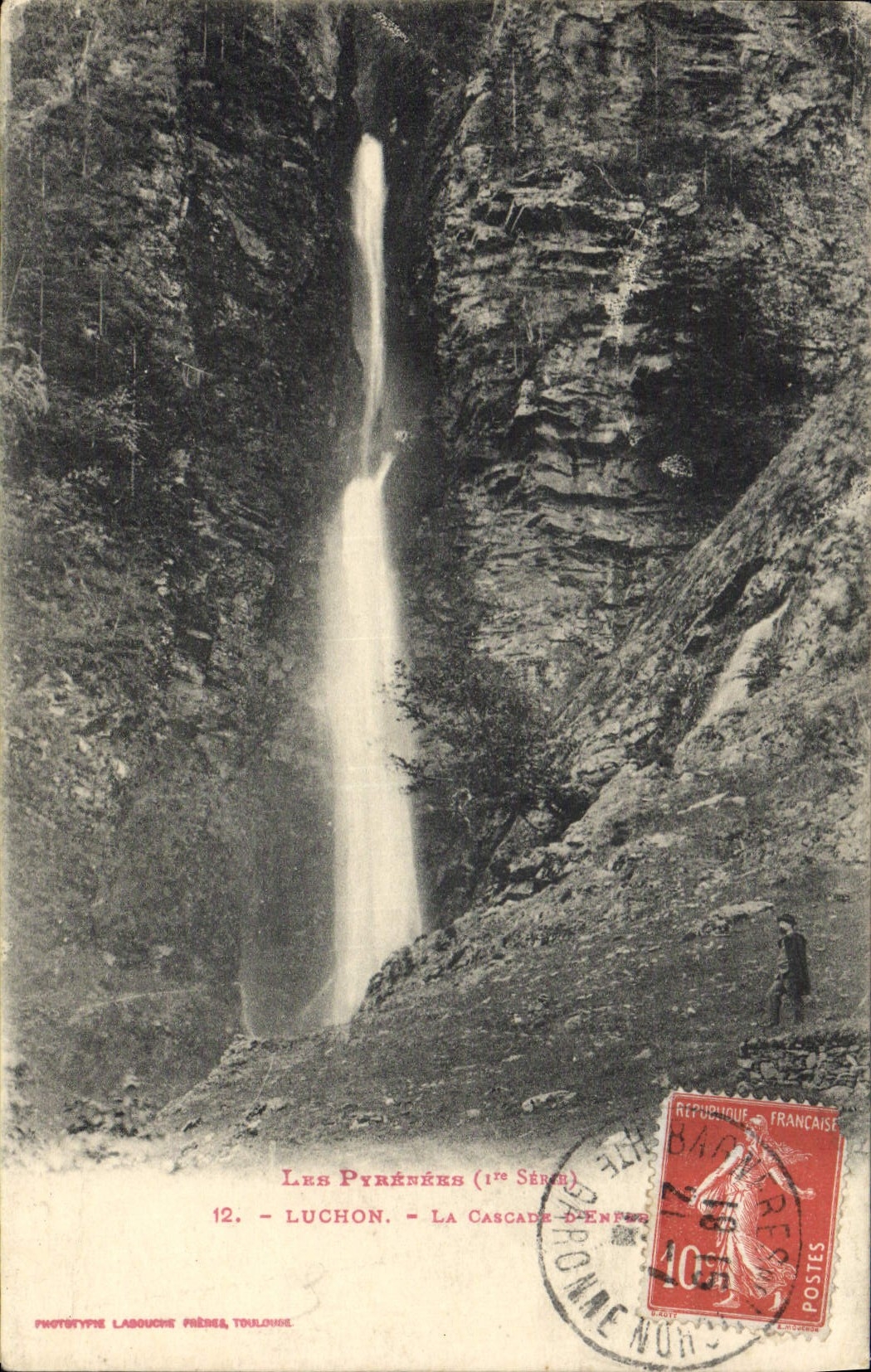 VINTAGE POSTCARD Luchon the Cascade