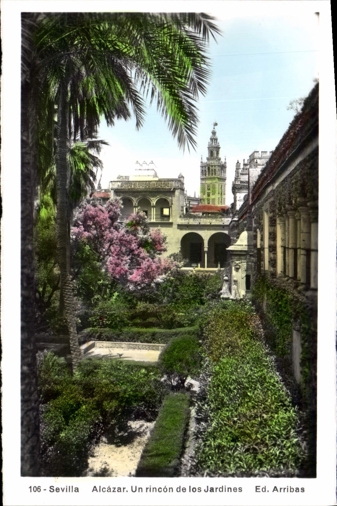 CPA Sevilla Alcazar Un rincon de los jardinos