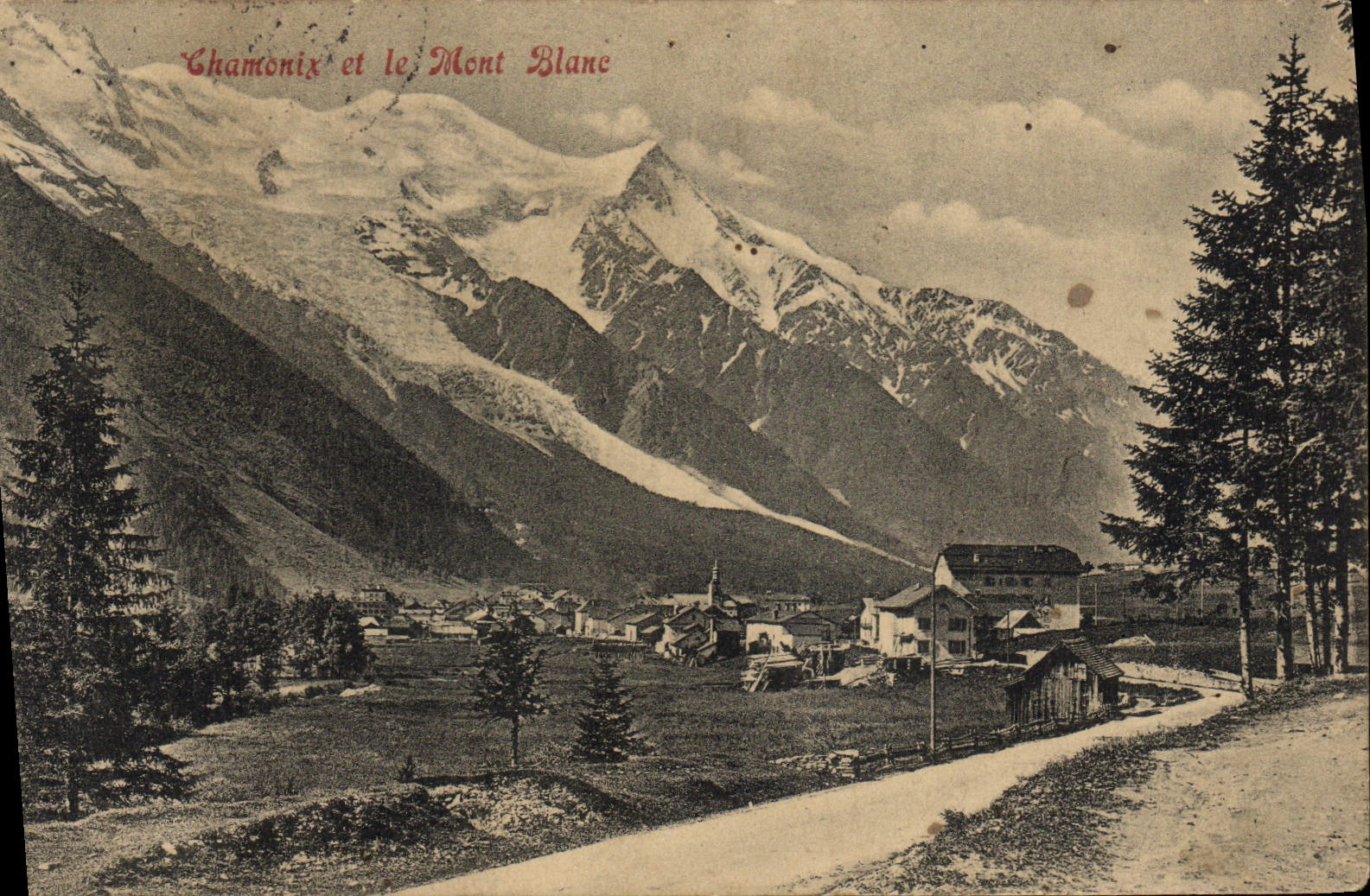 VINTAGE POSTCARD Chamonix and Mont Blanc