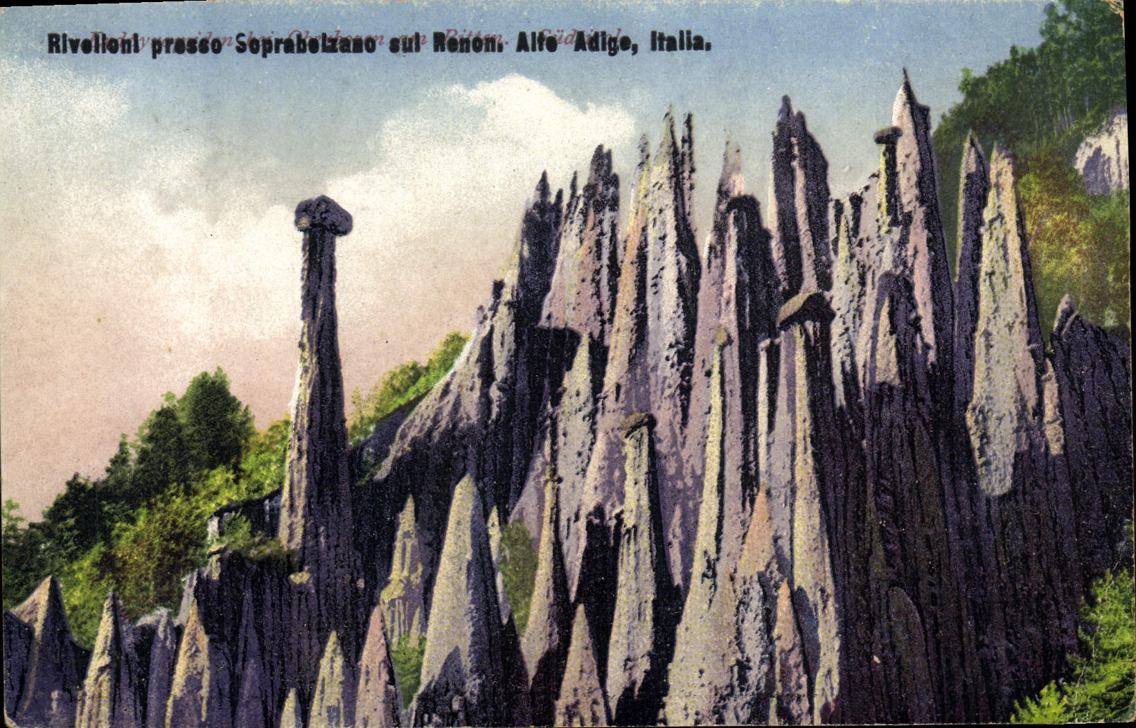 Viola Adige Italia del renon del sul de Rivelloni Presso Soprabolzano de la POSTAL de la VENDIMIA