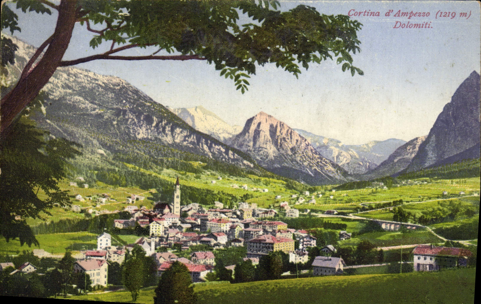 Cortina D Amperno Dolomiti de la POSTAL de la VENDIMIA