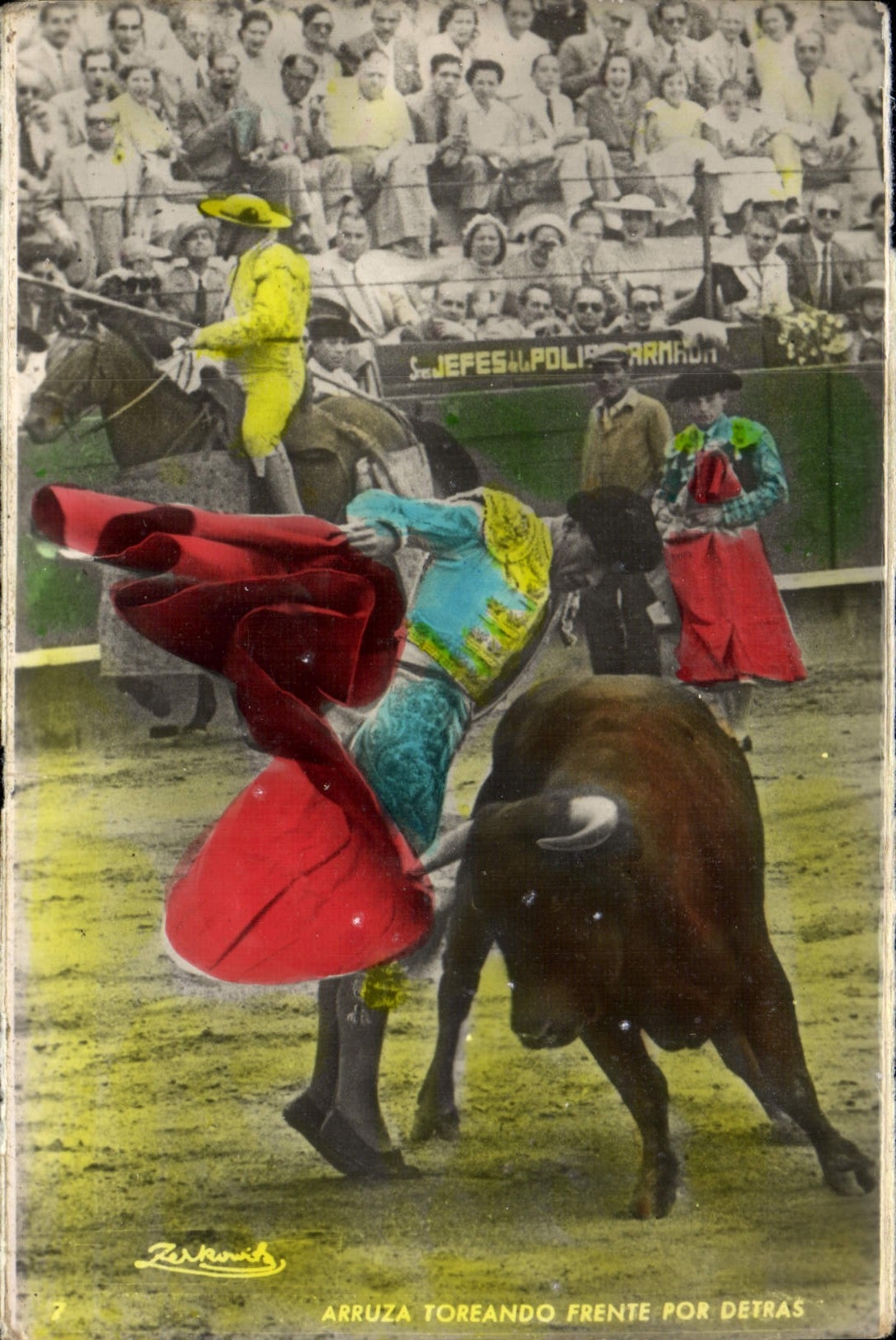 CPA Arruza Toreando Frente Por Detars Taureau Corrida 