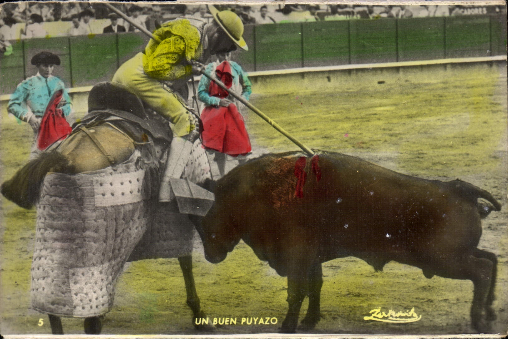 CPA Un Buen Puyazo Corrida Taureau