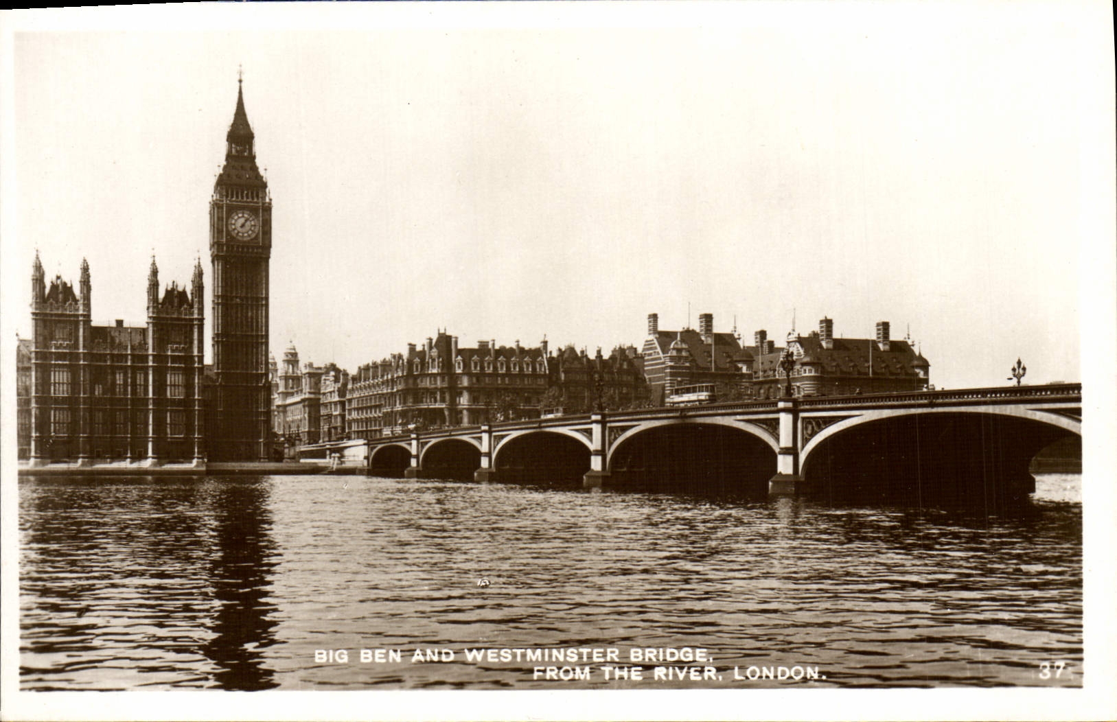 VINTAGE POSTCARD Big Ben And Westminster Bridge From To rivet London
