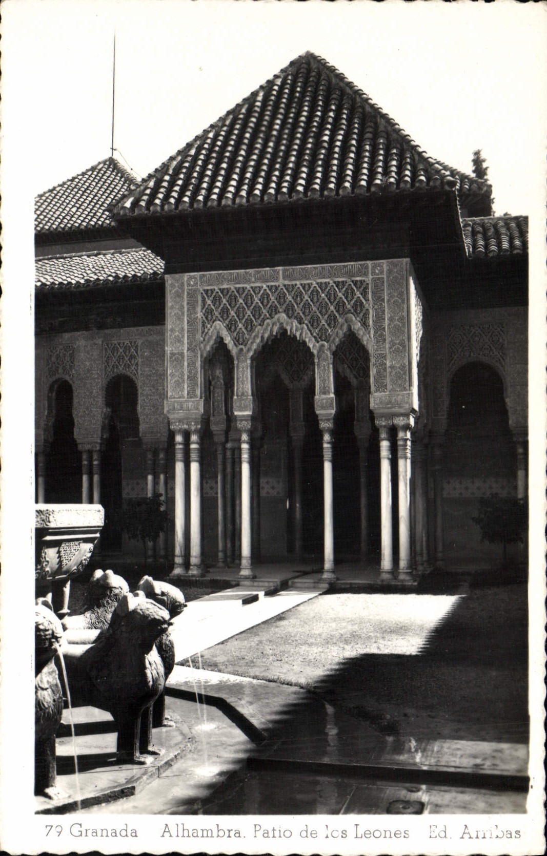 CPA Granada Alhambra Patio de Lcs Leones Ed Ambas 
