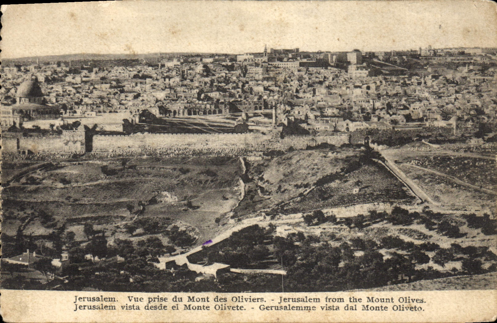 VINTAGE POSTCARD Jerusalem Seen from of the Mount of Olives