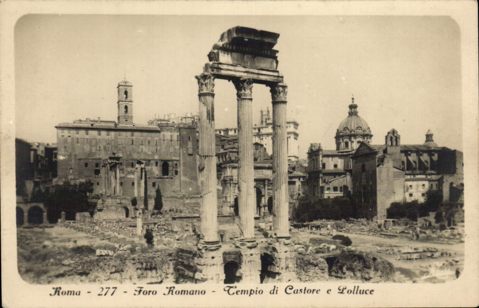 POSTAL Roma Foro Romano Tempio di Castore E Polluce de la VENDIMIA