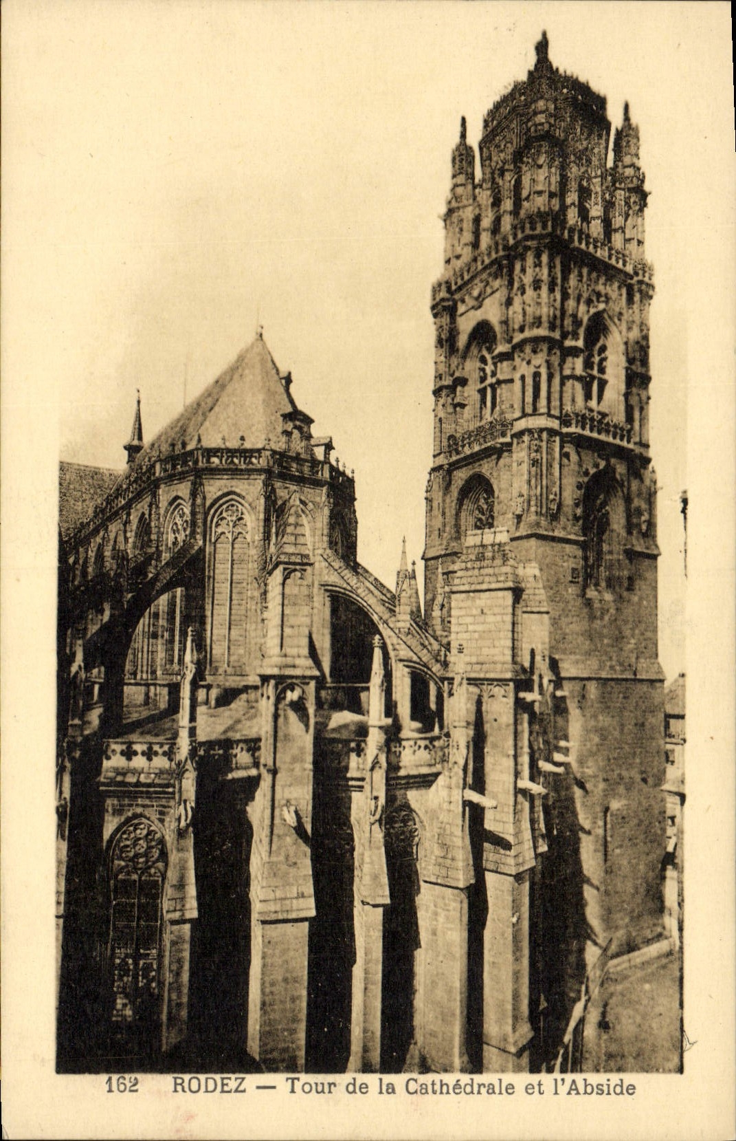 VINTAGE POSTCARD Rodez Tower of the Cathedral and the Apse