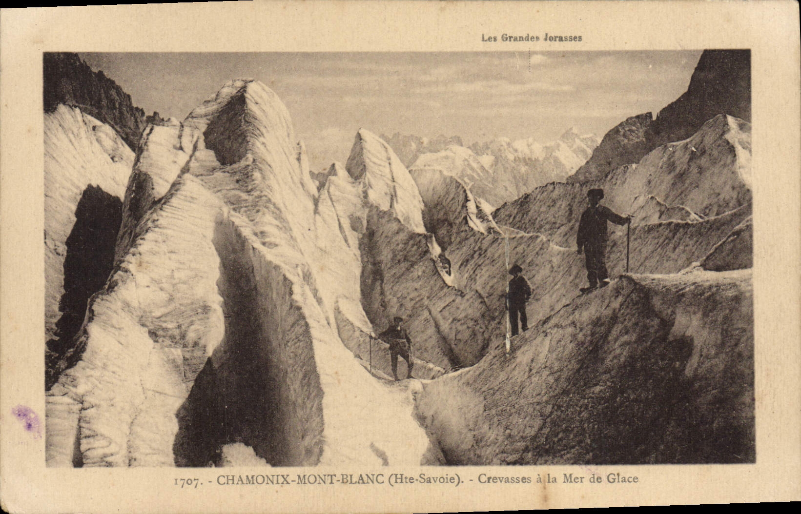 CPA Chamonix Mont Blanc Crevasses a la mer de glace