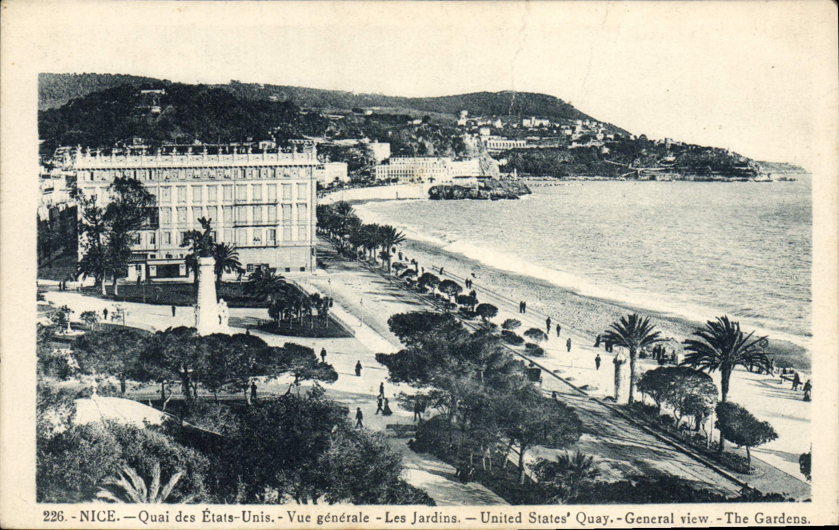 POSTAL Niza Quay de la VENDIMIA de los jardines de la opinión de Estados Unidos