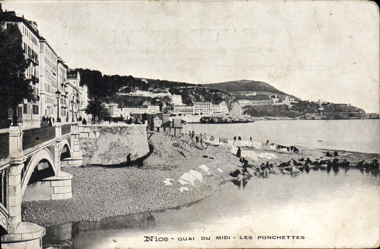 VINTAGE POSTCARD Nice Quay Midday Ponchettes Lavender fields