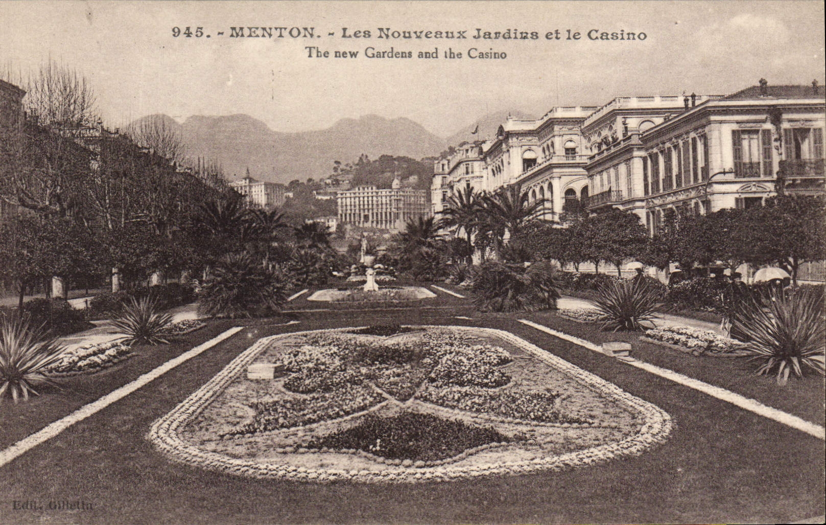 Jardines Menton nuevos de la POSTAL de la VENDIMIA y el casino