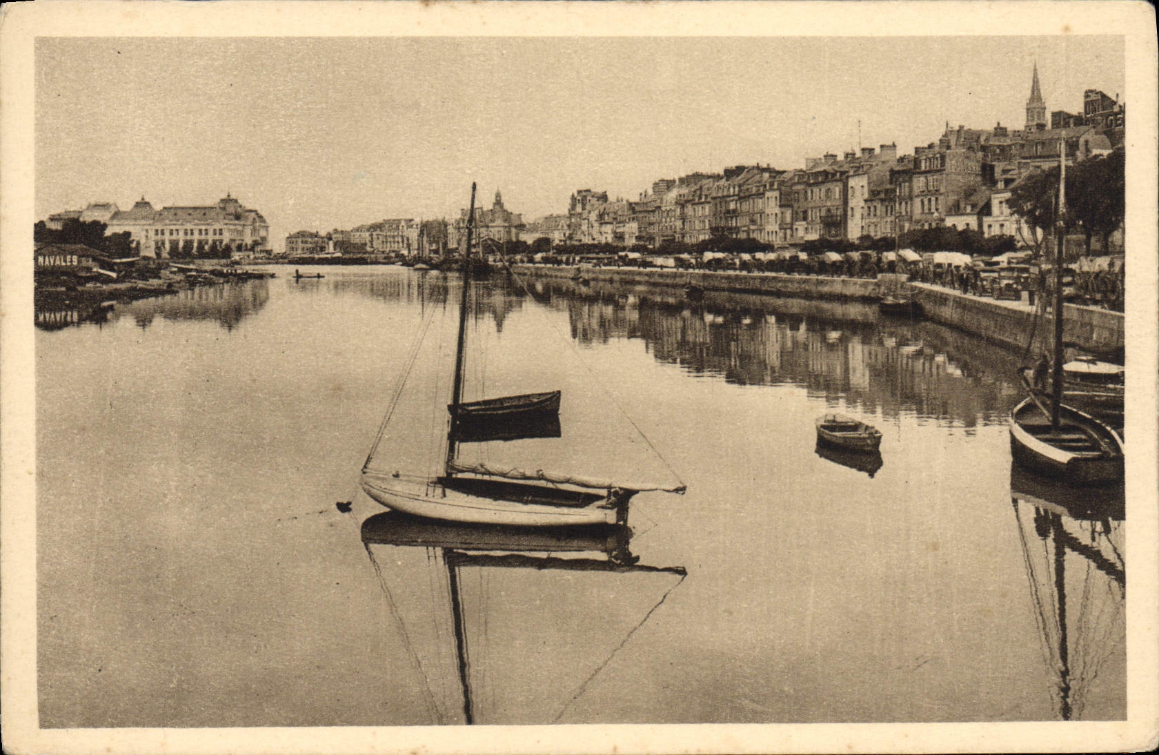 Riñones de Trouville de la POSTAL de la VENDIMIA de los tambores y de los muelles de las playas