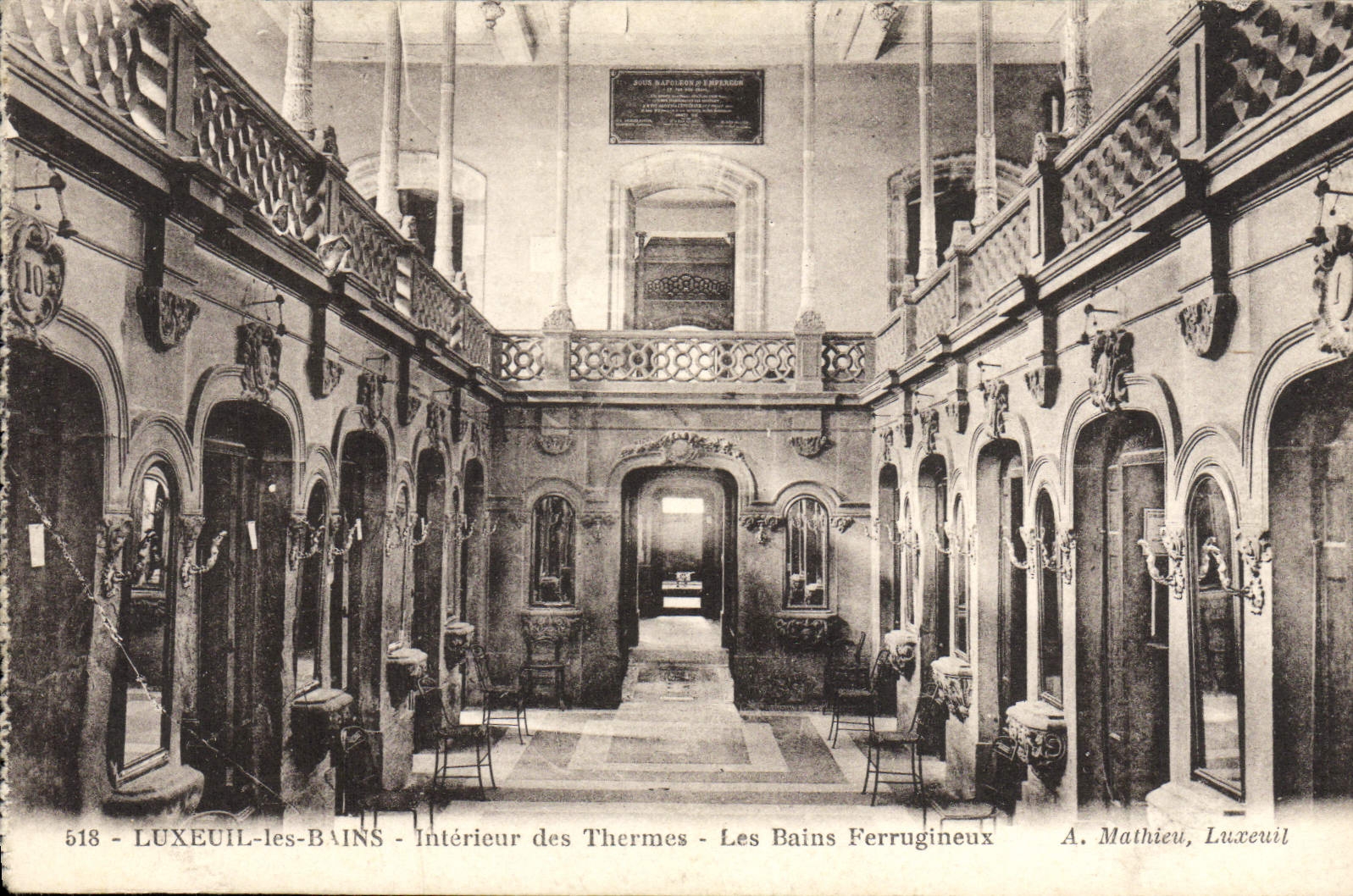 VINTAGE POSTCARD Luxeuil Les Bains Interior of the Thermal baths Les Bains Ferruginous