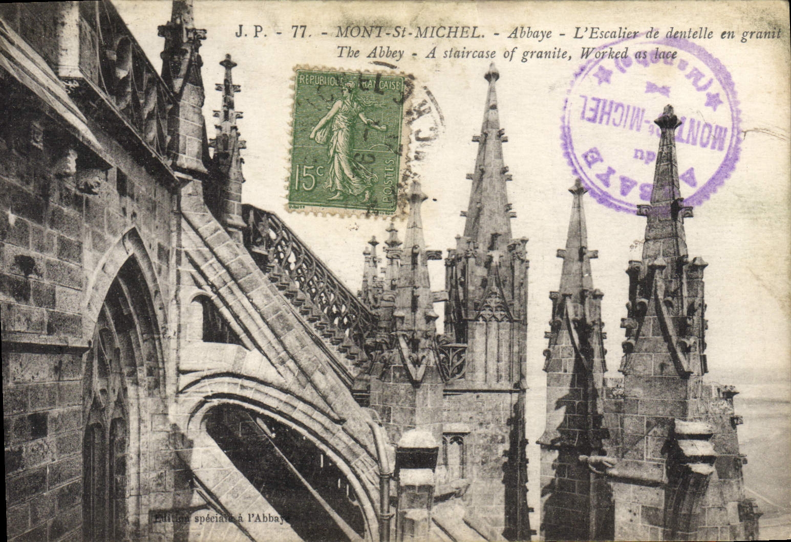 CPA Mont Saint Michel L'Escalier de dentelle en granit