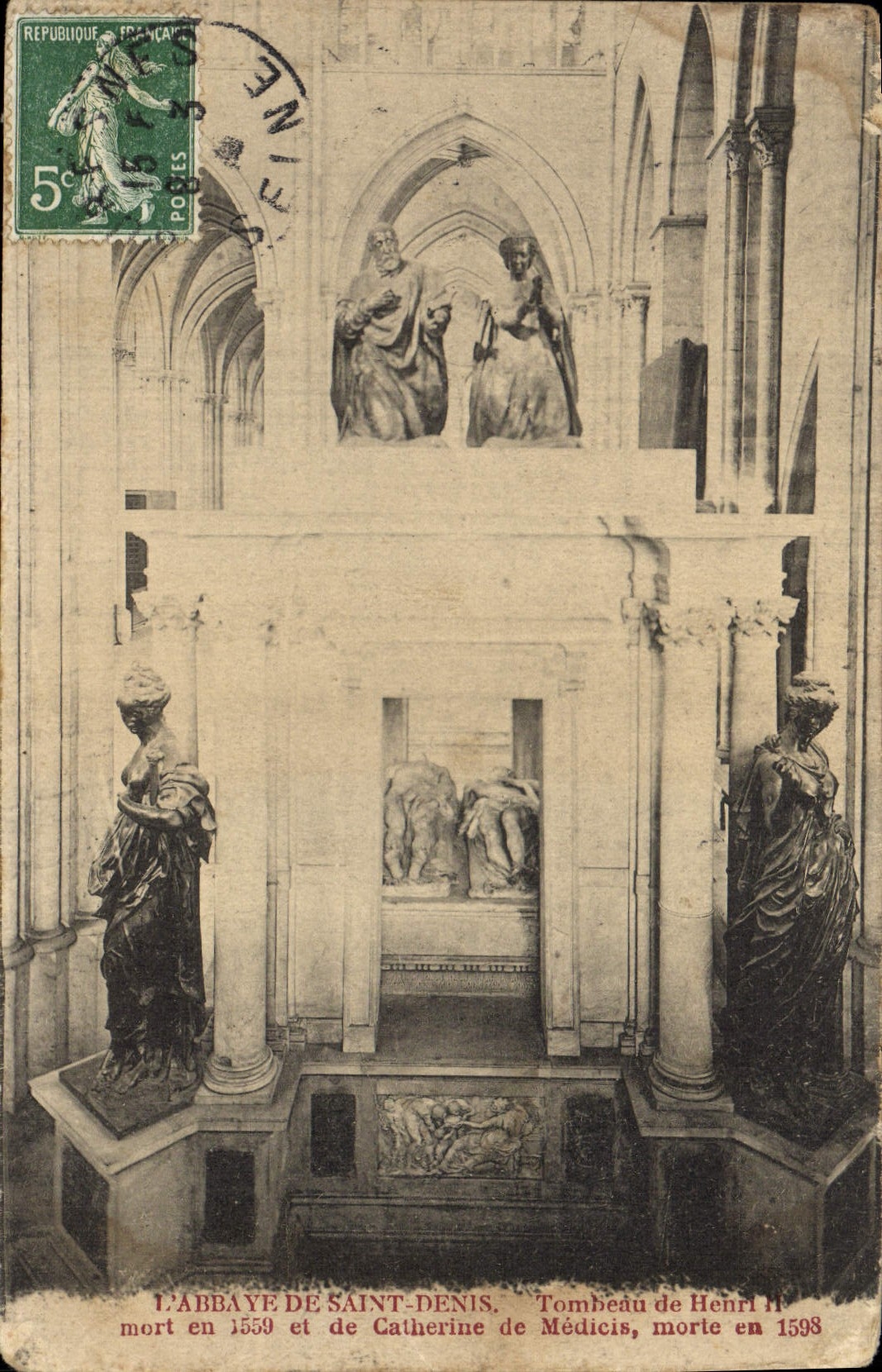 VINTAGE POSTCARD the Abbey of Saint Denis Tomb of Henri II