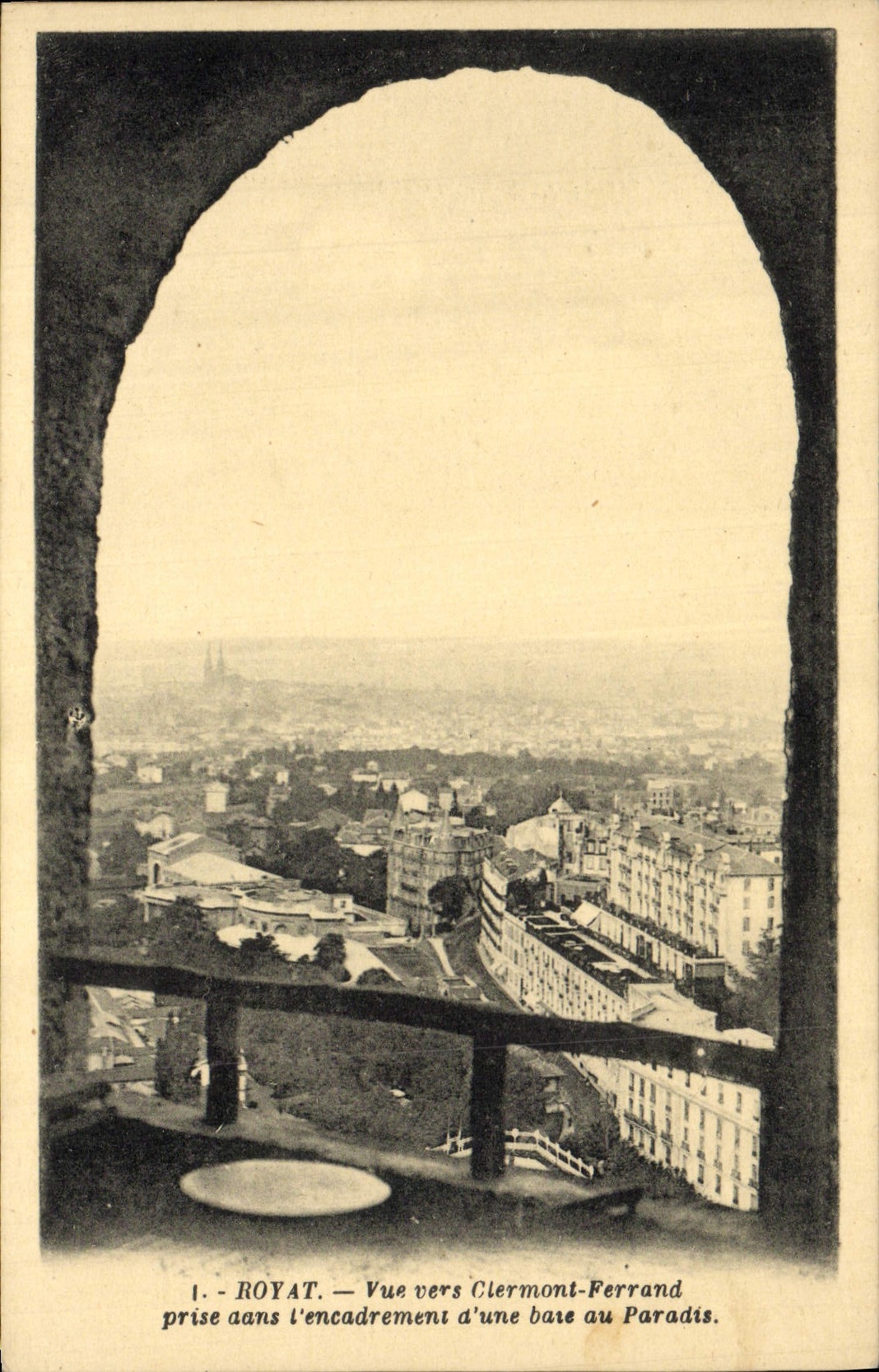 VINTAGE POSTCARD Royat Seen Towards Clermont Ferrand Taken aans the framing of a bare to the Paradise