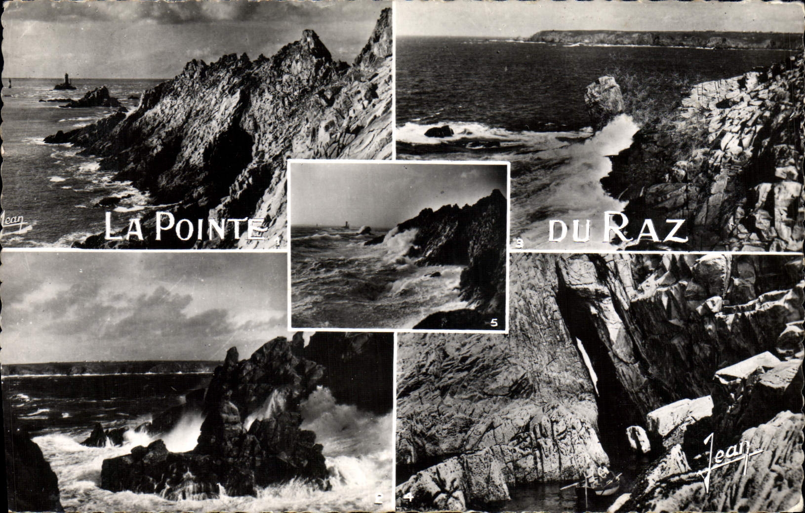 CPM La Bretagne La Pointe du Raz Vue generale Le moine couche Le menhir L'enfer de Plogoff