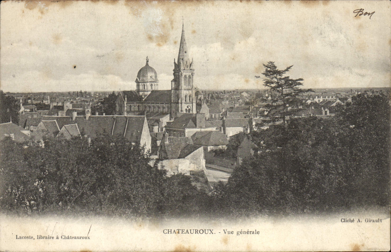 VINTAGE POSTCARD Chateauroux View