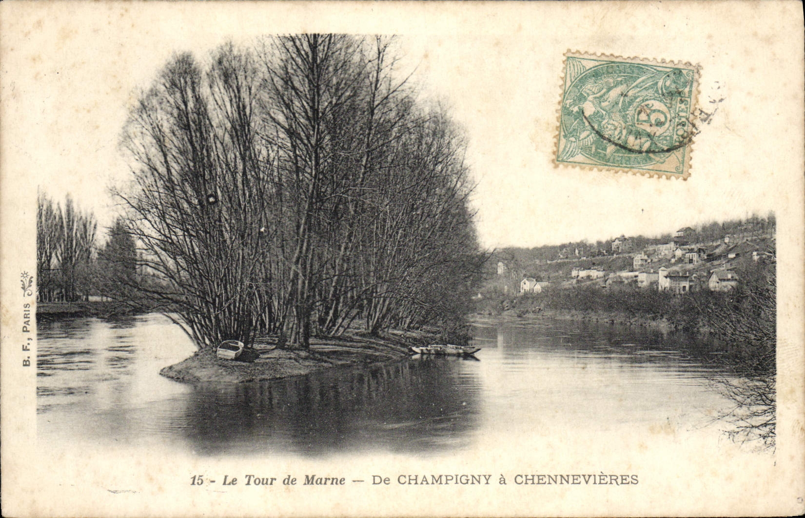 VINTAGE POSTCARD the Turn of the Marne De Champigny has Chennevieres