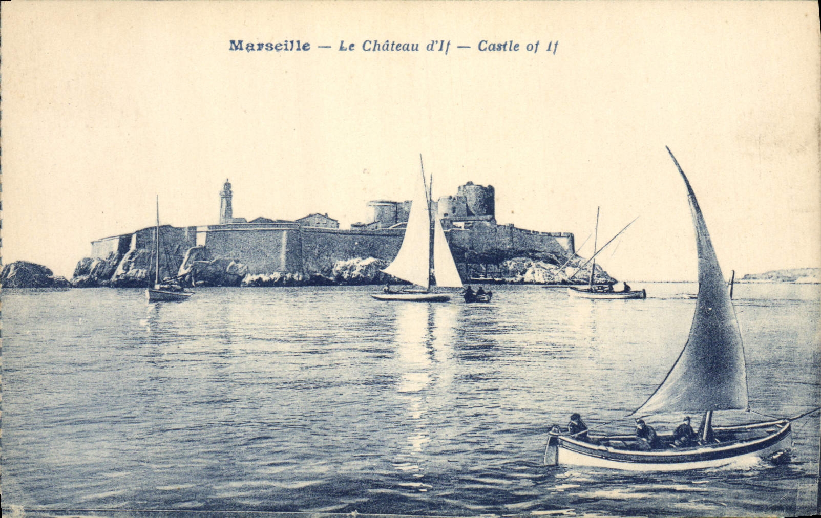 CPA Marseille Le Chateau d'If Bateau Barque