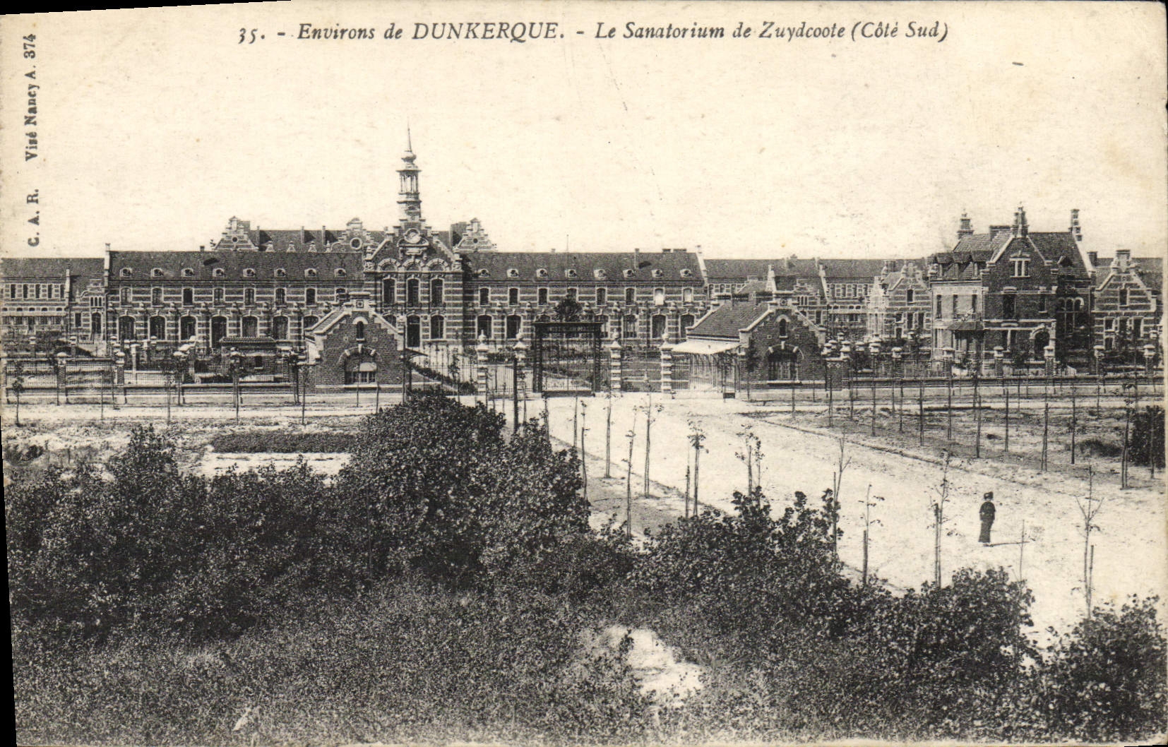 VINTAGE POSTCARD Surroundings of Dunkirk the Sanatorium of Zuydcoote
