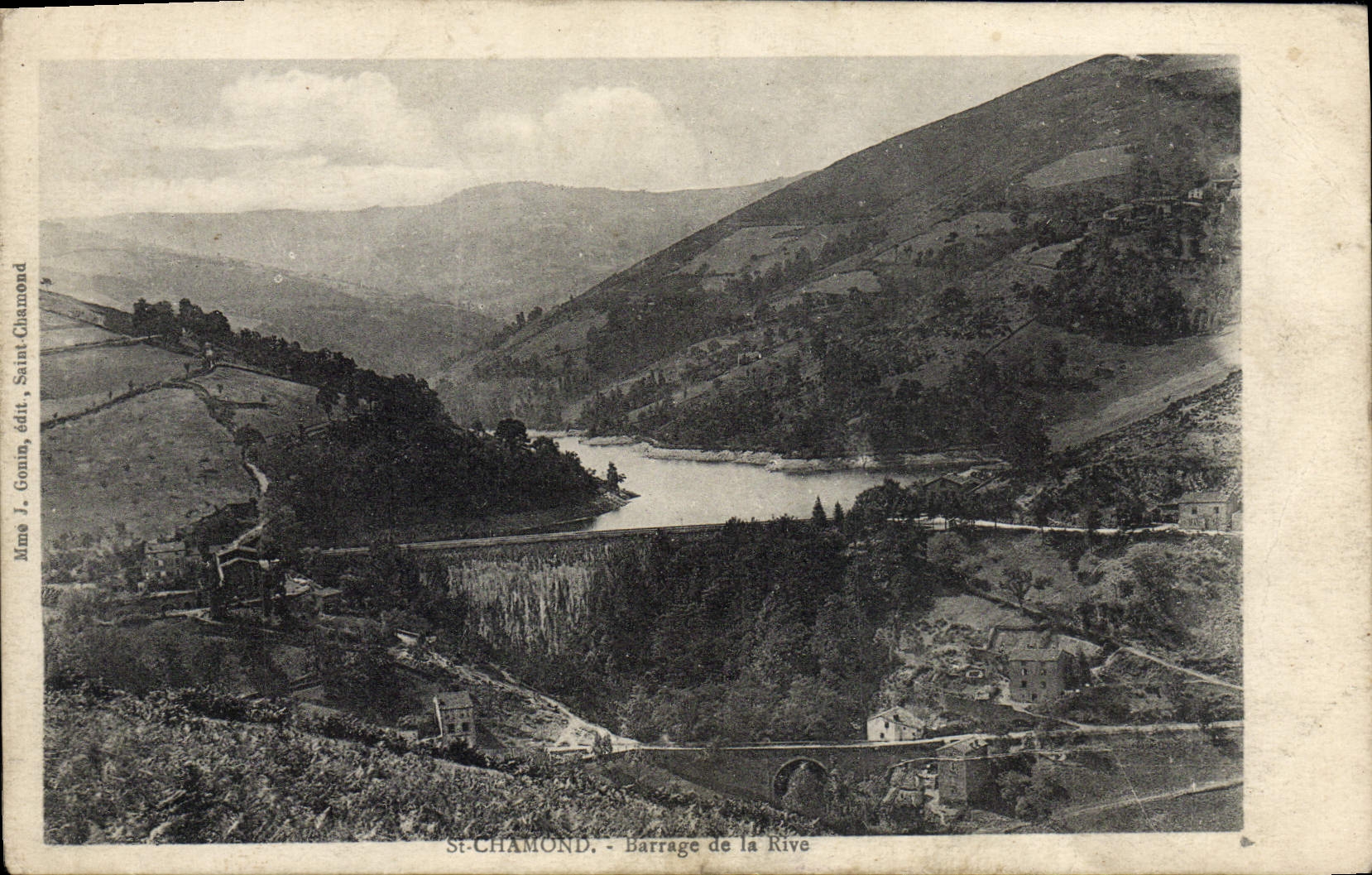 VINTAGE POSTCARD St Chamond Stopping of Bank
