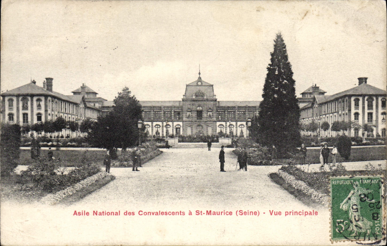 VINTAGE POSTCARD national Asile of the convaslescents has St Maurice Vue principal
